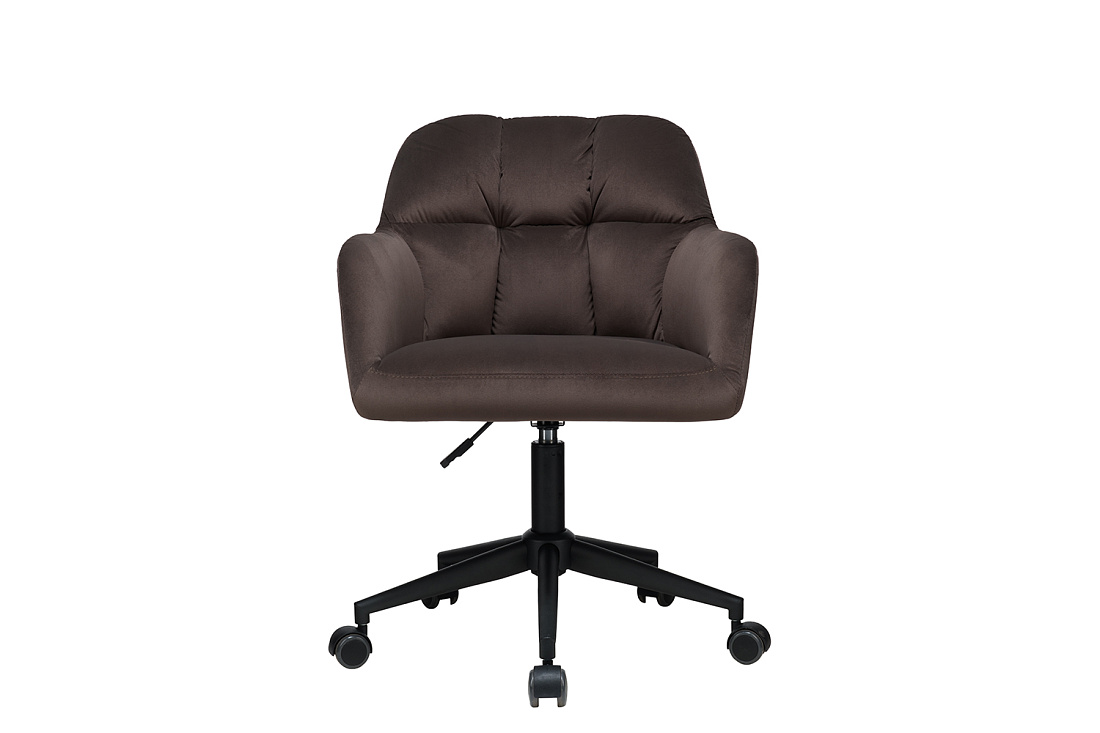 кресло eco-chair edmon 9-178 тёмно-коричневый велюр фото