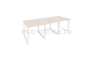 Стол переговорный (3 столешницы) ONIX O.MO-PRG-3.0 Денвер Светлый / Белый металл фото
