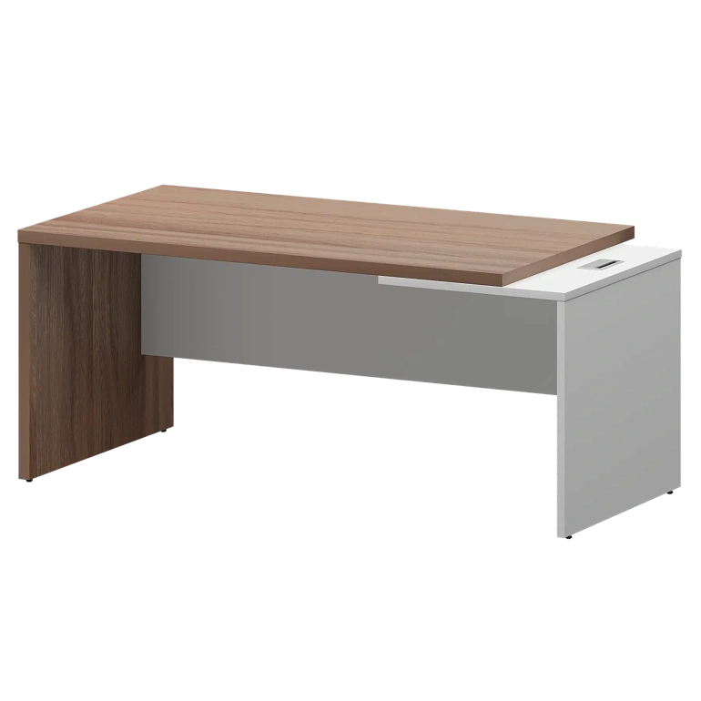 стол руководителя правый protech kz-18r темный шимо/белый фото