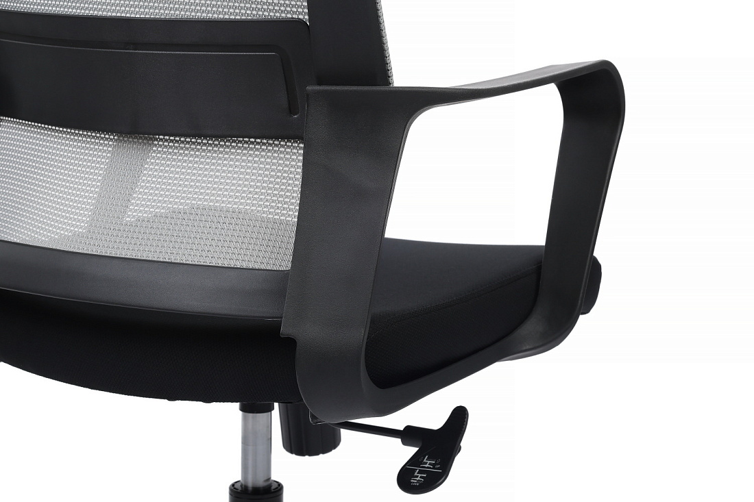 кресло rv chair mint m1029mbe серая сетка / чёрная ткань фото