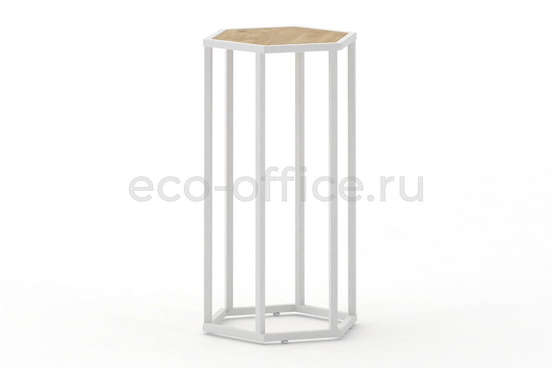 Стол журнальный HEX-800 Тиквуд Светлый / Белый металл  стоимость