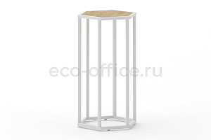 Стол журнальный HEX-800 Тиквуд Светлый / Белый металл фото