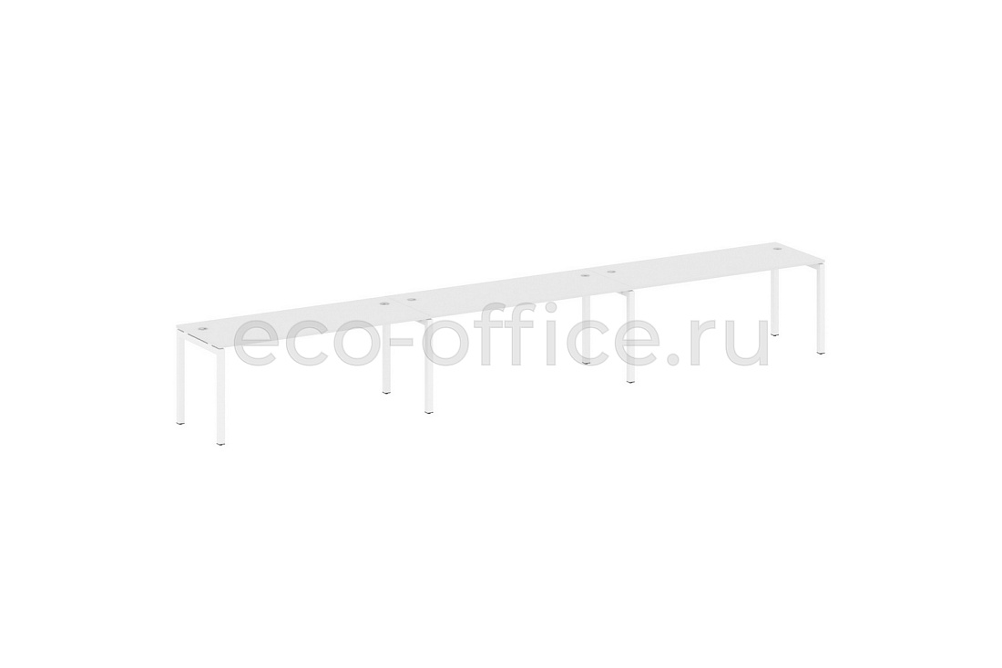 Рабочая станция на 3 рабочих места METAL SYSTEM QUATTRO 5x5 50БП.СМ-3.5 Белый / Белый металл  стоимость