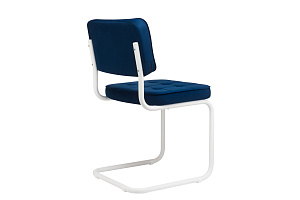 Конференц-кресло ECO-CHAIR COLOMBO Comfort CLM-05 Синий велюр / Белый металл фото