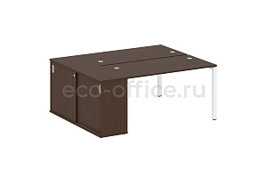 Рабочая станция с опорным шкафом-купе METAL SYSTEM STYLE БП.РС-СШК-1.3 Венге Цаво / Белый металл фото