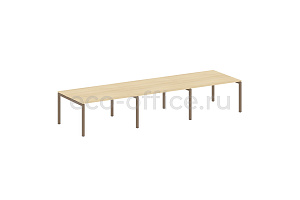 Стол переговорный (3 столешницы) METAL SYSTEM QUATTRO 5x5 50БП.ПРГ-3.3 Акация Лорка / Мокко металл фото