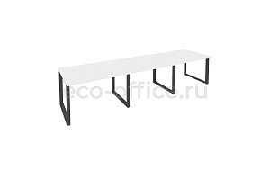 Стол переговорный (3 столешницы) ONIX O.MO-PRG-3.2 Белый Бриллиант / Антрацит металл фото