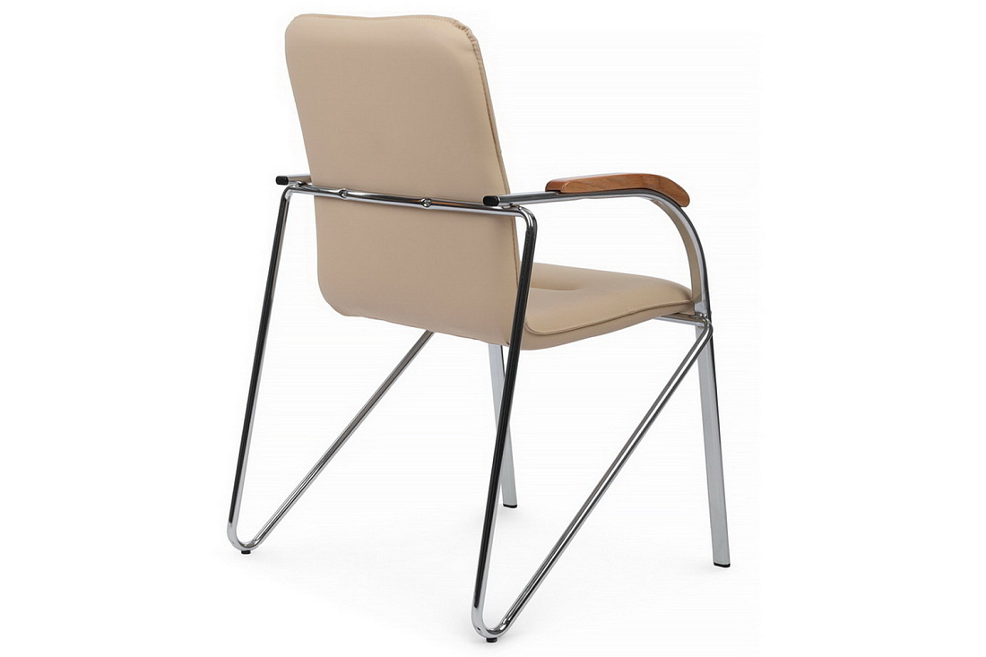конференц-кресло rv chair самба на гальванических опорах smb-02h бежевая экокожа фото