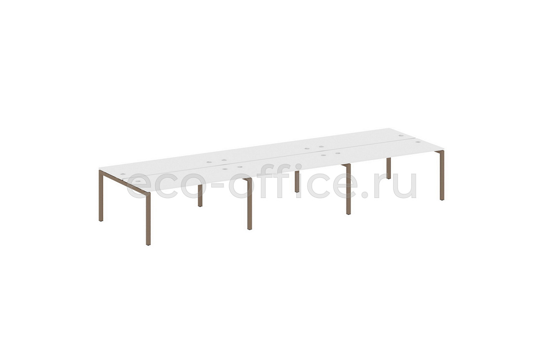 Рабочая станция на 6 рабочих мест METAL SYSTEM QUATTRO 5x5 50БП.СМ-6.4 Белый / Мокко металл  стоимость