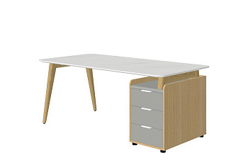 купить стол рабочий прямой с опорной тумбой remo rem-180.1r+rem-32 белый мрамор #REGION_NAME_DECLINE#