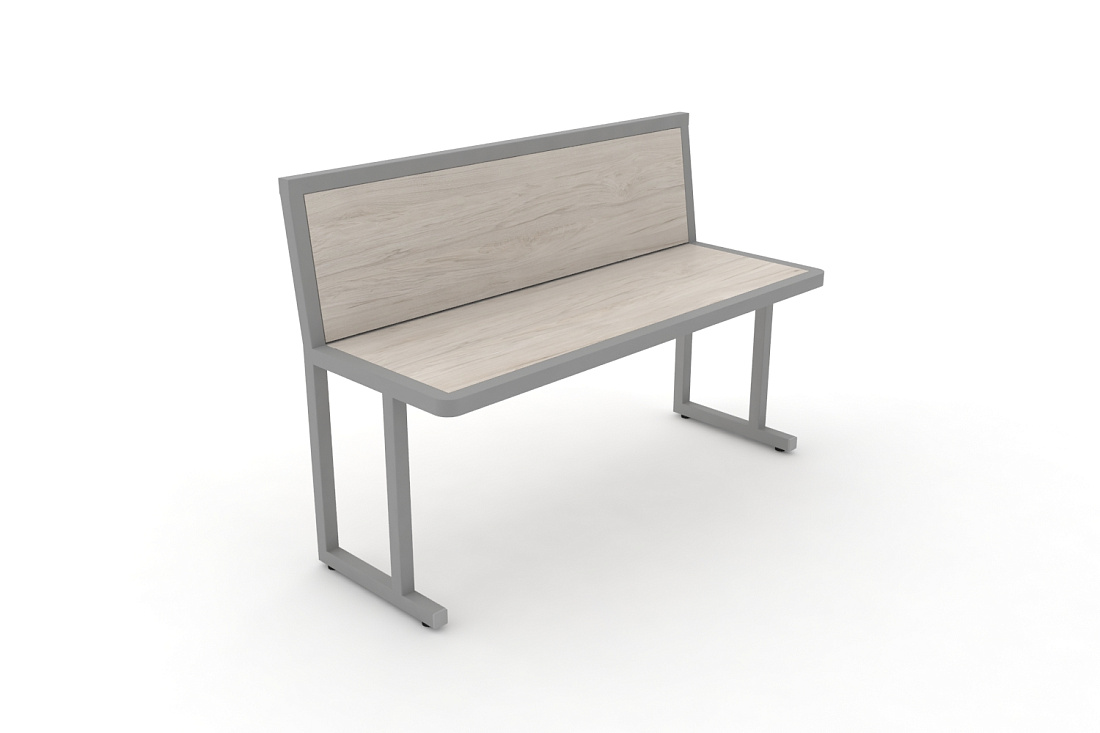 Скамья учебная двухместная DESK DK-1100L Денвер Светлый / Серый Металл  стоимость