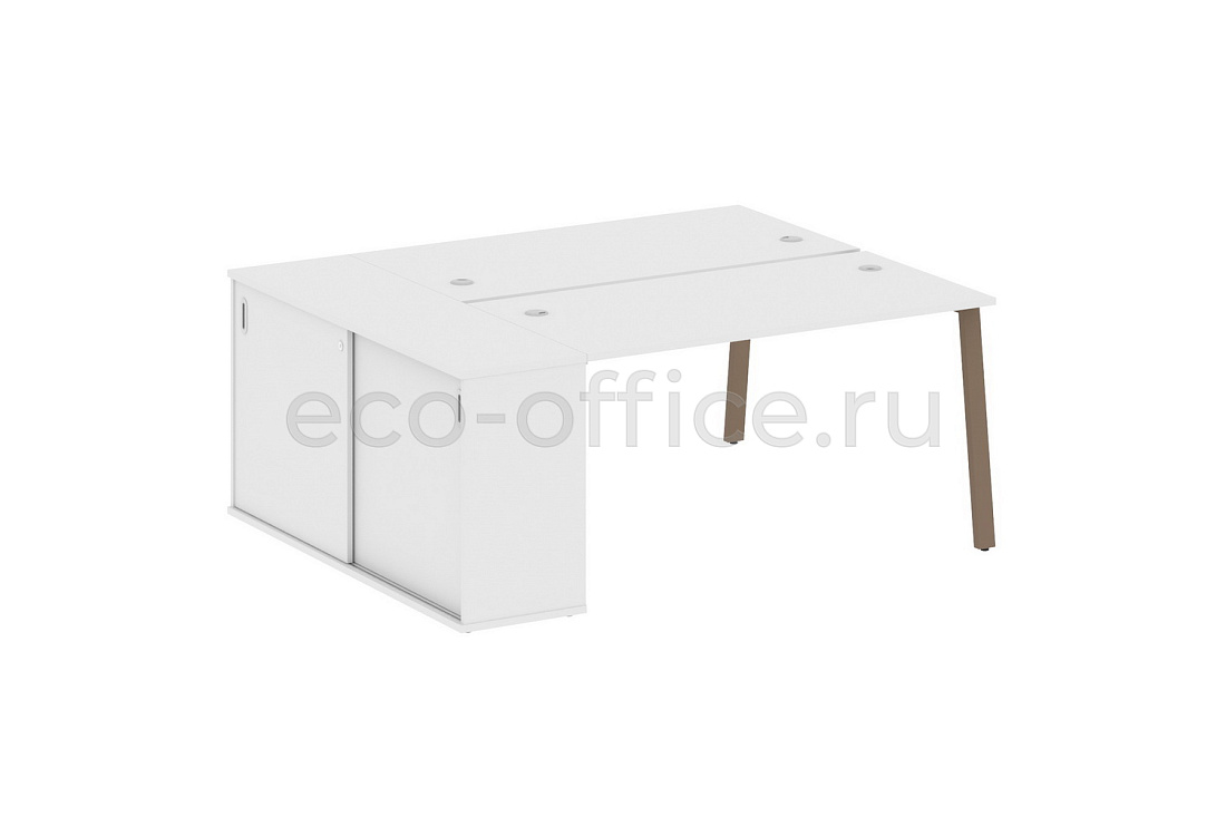 Рабочая станция с опорным шкафом-купе METAL SYSTEM STYLE БА.РС-СШК-1.3 Белый / Мокко металл  стоимость