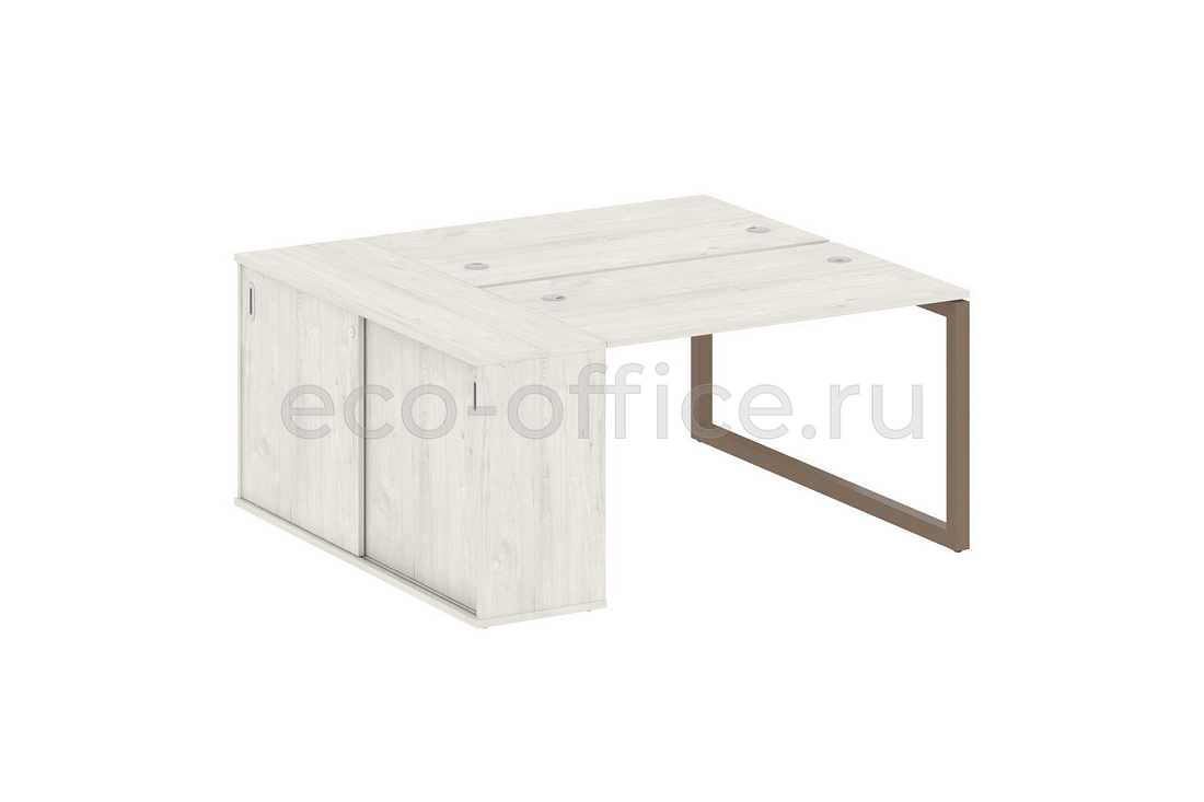 Рабочая станция с опорным шкафом-купе METAL SYSTEM QUATTRO 5x5 50БО.РС-СШК-1.2 Дуб Наварра / Мокко металл  стоимость