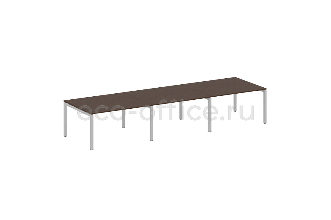 Стол переговорный (3 столешницы) METAL SYSTEM QUATTRO 5x5 50БП.ПРГ-3.3 Венге Цаво / Серый металл  стоимость