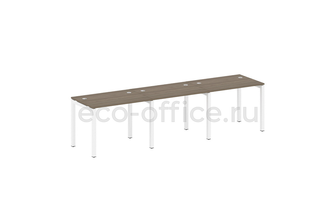 Рабочая станция на 3 рабочих места METAL SYSTEM QUATTRO 5x5 50БП.СМ-3.1 Вяз Благородный / Белый металл  стоимость