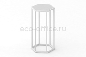 Стол журнальный HEX-800 Белый / Белый металл фото