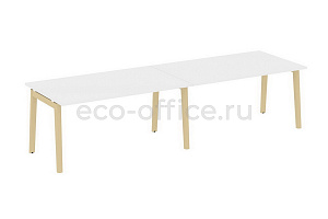 Стол переговорный (2 столешницы) ONIX WOOD OW.PRG-2.4 Белый Бриллиант / Дуб Светлый фото