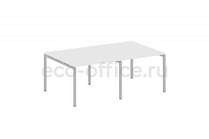 Стол переговорный (2 столешницы) METAL SYSTEM QUATTRO 4x4 40БП.ПРГ-2.1 Белый / Серый металл фото