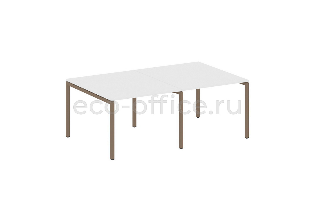 Стол переговорный (2 столешницы) METAL SYSTEM QUATTRO 4x4 40БП.ПРГ-2.1 Белый / Мокко металл  стоимость
