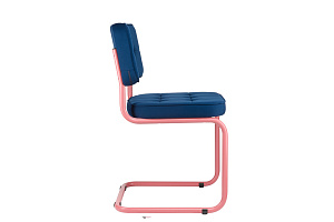 Конференц-кресло ECO-CHAIR COLOMBO Comfort CLM-05 Синий велюр / Винтажная роза металл фото