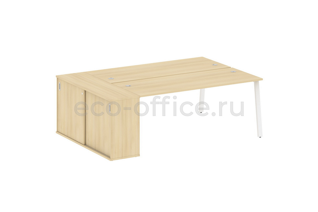Рабочая станция с опорным шкафом-купе METAL SYSTEM STYLE БА.РС-СШК-1.5 Акация Лорка / Белый металл  стоимость