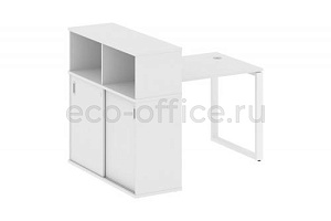 Рабочая станция с опорным шкафом-купе METAL SYSTEM STYLE БО.РС-СШК-3.1 Белый / Белый металл фото