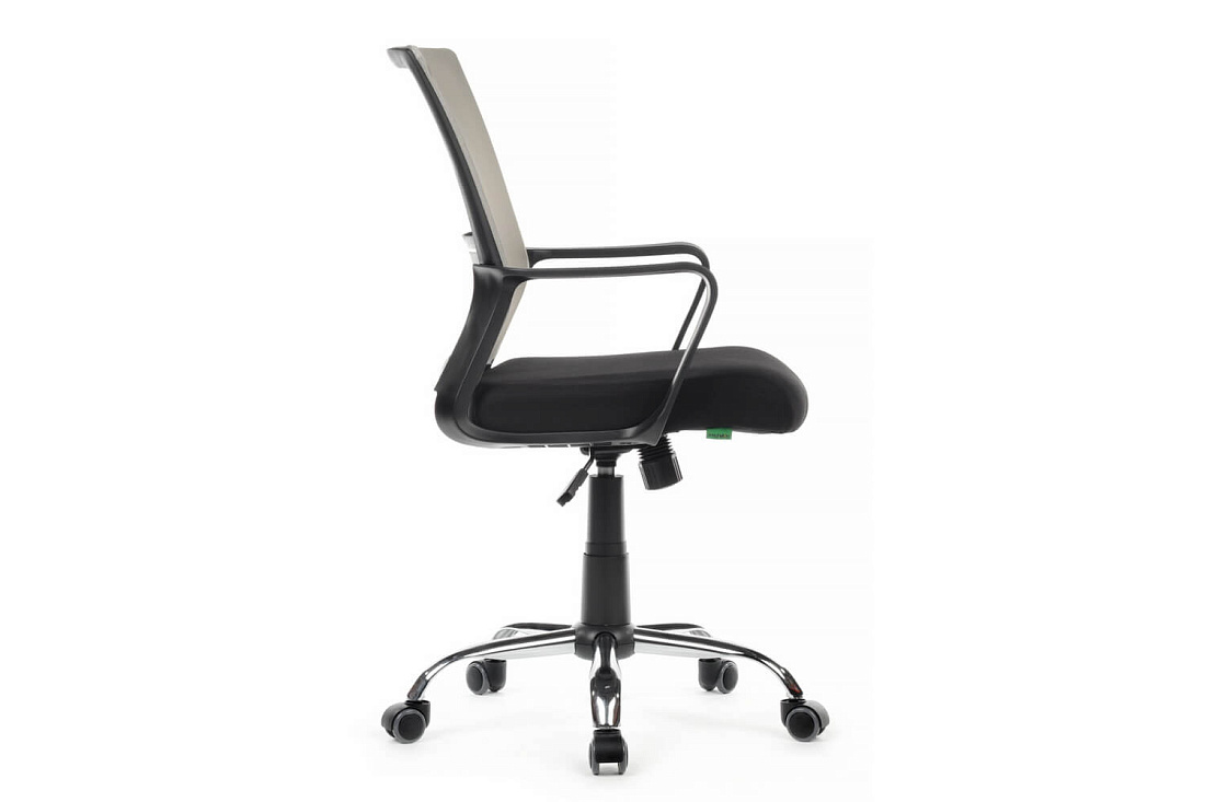 кресло rv chair mint 1029mb серая сетка / чёрная ткань фото