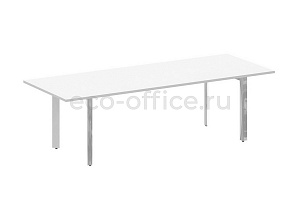 Стол переговорный ONIX DIRECT LUX M-O.MP-PRG-25 Белый Бриллиант / Нержавеющая сталь фото