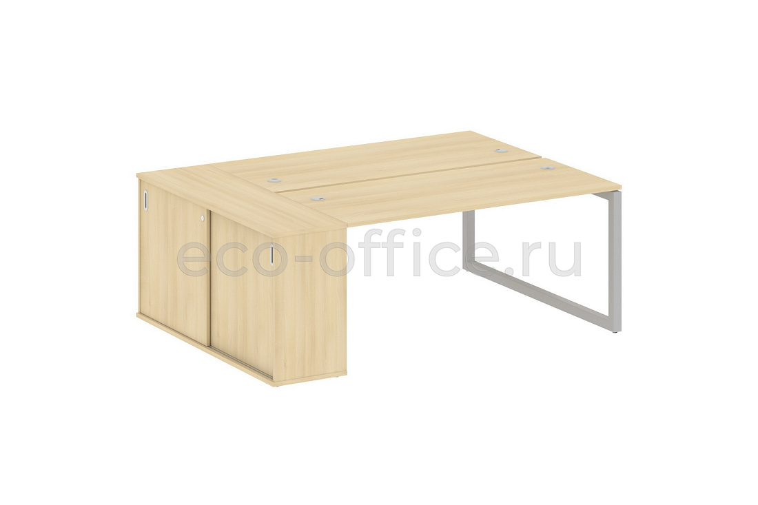 Рабочая станция с опорным шкафом-купе METAL SYSTEM QUATTRO 5x5 50БО.РС-СШК-1.4 Акация Лорка / Серый металл  стоимость