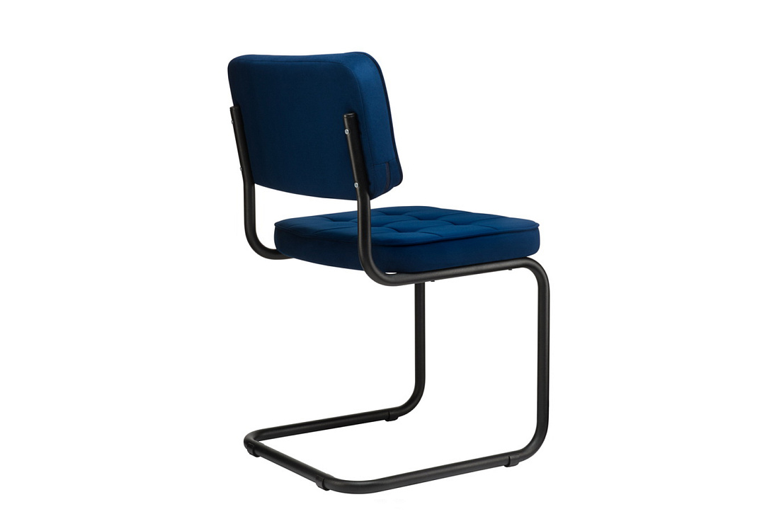 конференц-кресло eco-chair colombo comfort clm-05 синий велюр / черный металл фото