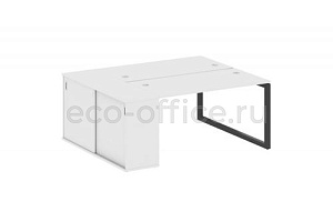 Рабочая станция с опорным шкафом-купе METAL SYSTEM QUATTRO 5x5 50БО.РС-СШК-1.3 Белый / Антрацит металл фото