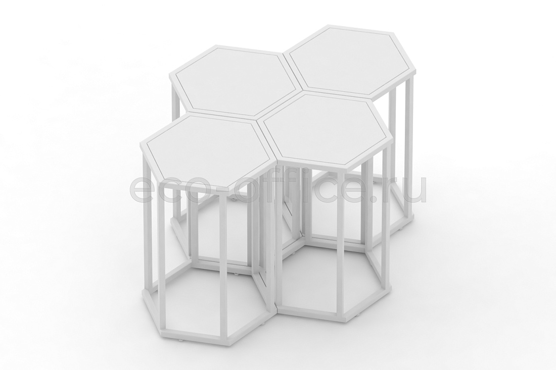 Стол журнальный HEX-600 Белый / Белый металл  стоимость