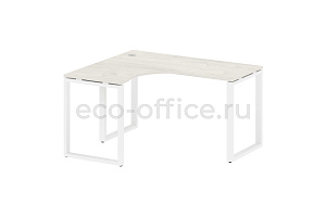Стол криволинейный левый METAL SYSTEM STYLE БО.СА-3 (L) Дуб Наварра / Белый металл фото