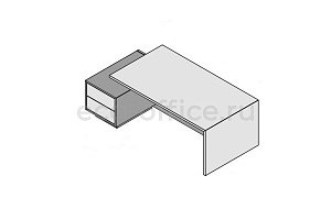 Стол левосторонний с тумбой (меламин) ELITE 174159 Light Poplar / Black фото