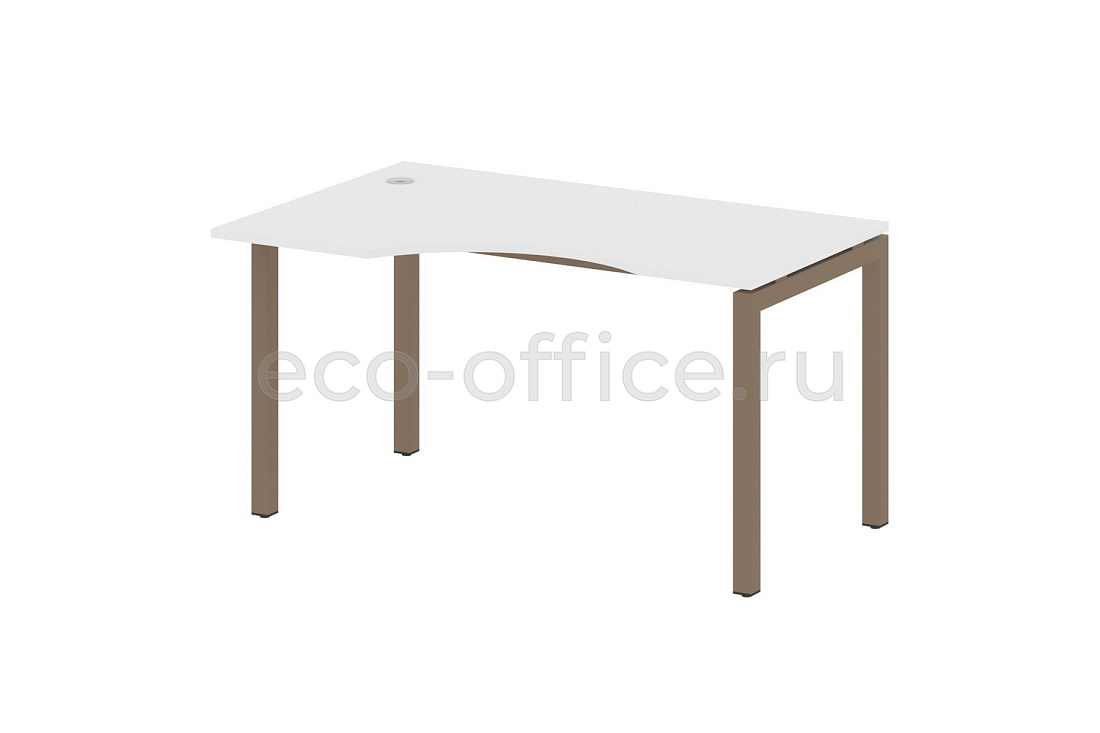 Стол криволинейный левый METAL SYSTEM QUATTRO 5x5 50БП.СА-2 Л Белый / Мокко металл купить в Москве