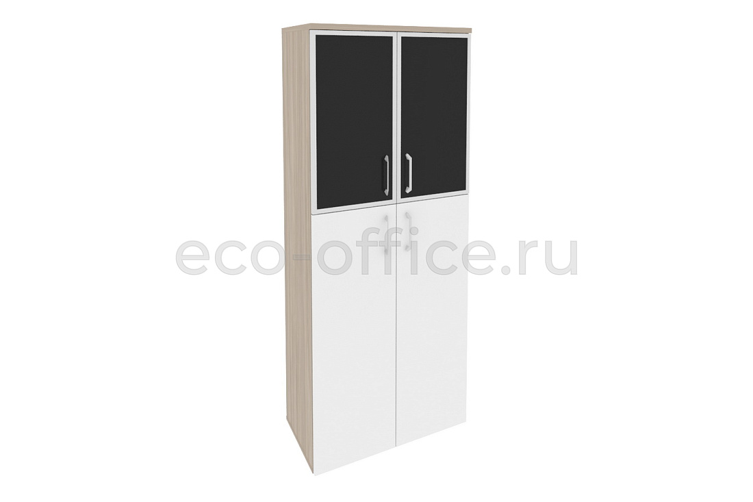 Шкаф высокий широкий ONIX O.ST-1.7 R black Дуб Аттик / Белый Бриллиант купить в Москве