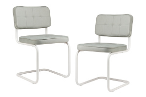 Комплект конференц-кресел ECO-CHAIR COLOMBO Comfort CLM-05 Серый велюр / Белый металл фото