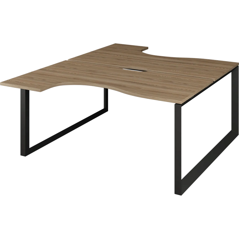 бенч эргономичный на 2 рабочих места на металлокаркасе protech нтмп.о.б2-040 дуб сафари/антрацит фото