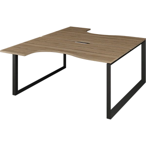 Бенч эргономичный на 2 рабочих места на металлокаркасе Protech НТМП.О.Б2-040 Дуб сафари/Антрацит фото