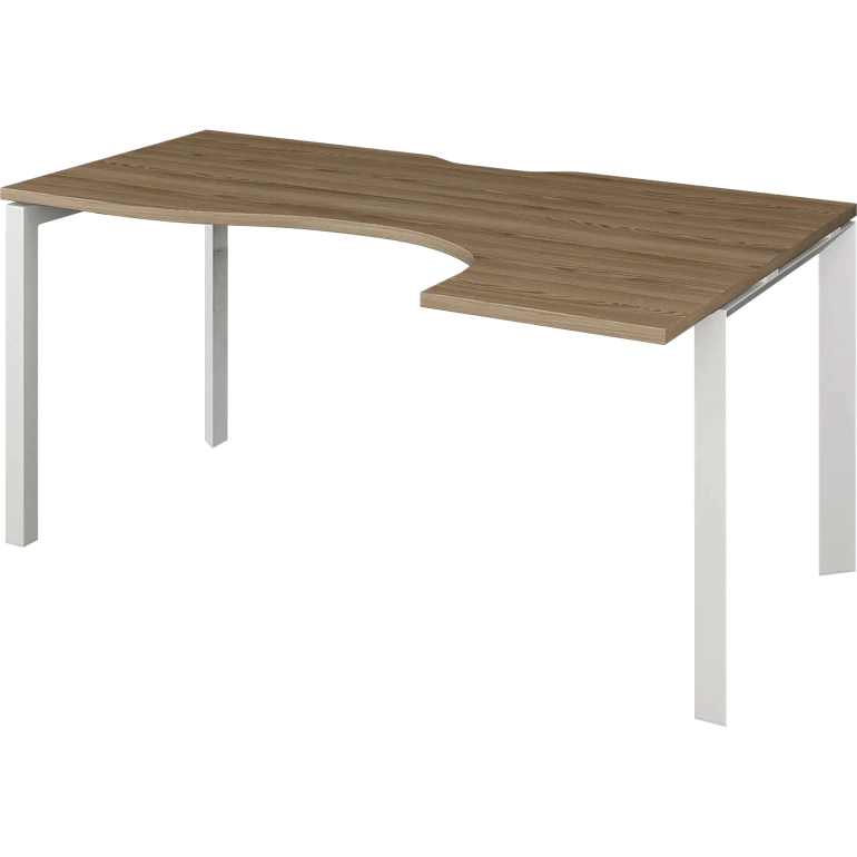 стол эргономичный правый на металлокаркасе protech нтмп.п-060.пр дуб сафари/белый фото