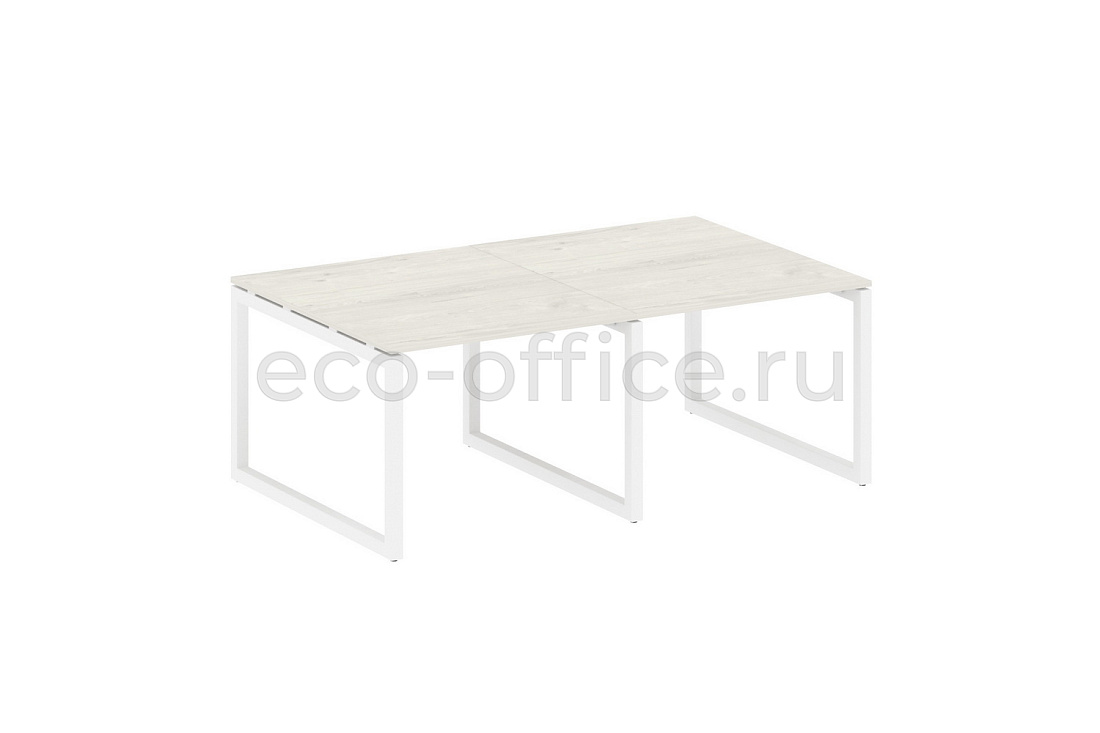 Стол переговорный (2 столешницы) METAL SYSTEM QUATTRO 5x5 50БО.ПРГ-2.1 Дуб Наварра / Белый металл  стоимость