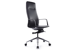 Кресло руководителя RV Design PLAZA FK004-A13 Чёрная кожа фото