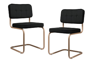 Комплект конференц-кресел ECO-CHAIR COLOMBO Comfort CLM-05 Чёрный велюр / Капучино металл фото