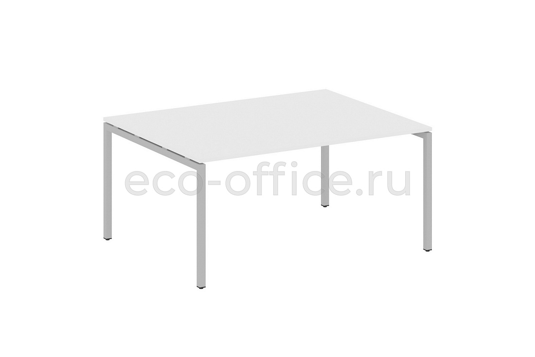 Стол переговорный (1 столешница) METAL SYSTEM QUATTRO 4x4 40БП.ПРГ-1.4 Белый / Серый металл  стоимость