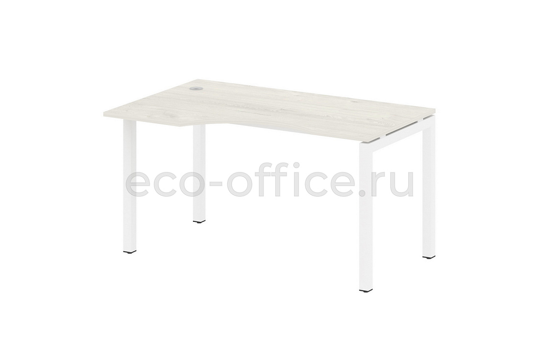 Стол криволинейный левый METAL SYSTEM QUATTRO 5x5 50БП.СА-2 Л Дуб Наварра / Белый металл купить в Москве