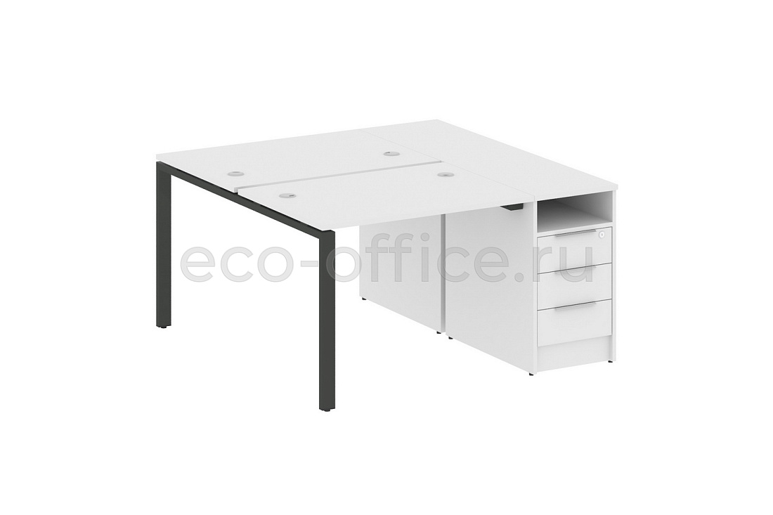Рабочая станция с опорной тумбой METAL SYSTEM STYLE БП.РС-СТП-2.1 Белый / Антрацит металл  стоимость