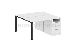 Рабочая станция с опорной тумбой METAL SYSTEM STYLE БП.РС-СТП-2.1 Белый / Антрацит металл фото