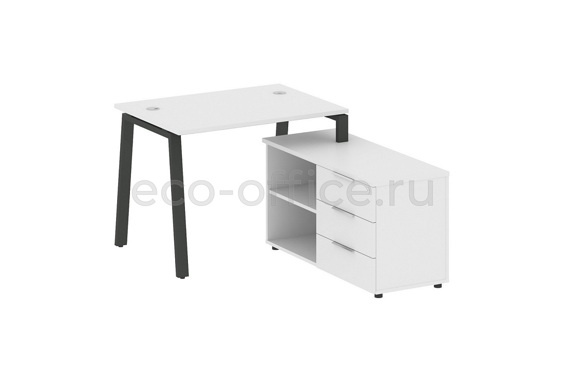 Рабочая станция с опорной тумбой METAL SYSTEM STYLE БА.РС-СТС-2.1 (R) Белый / Антрацит металл  стоимость