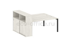 Рабочая станция с опорным шкафом-купе METAL SYSTEM QUATTRO 5x5 50БП.РС-СШК-2.4 Дуб Наварра / Антрацит металл фото