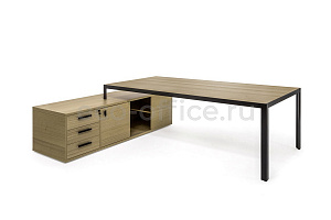 Стол письменный на опорной тумбе ENZO 109 102 ECL-L 01 Эвкалипт Светлый / Чёрный металл фото